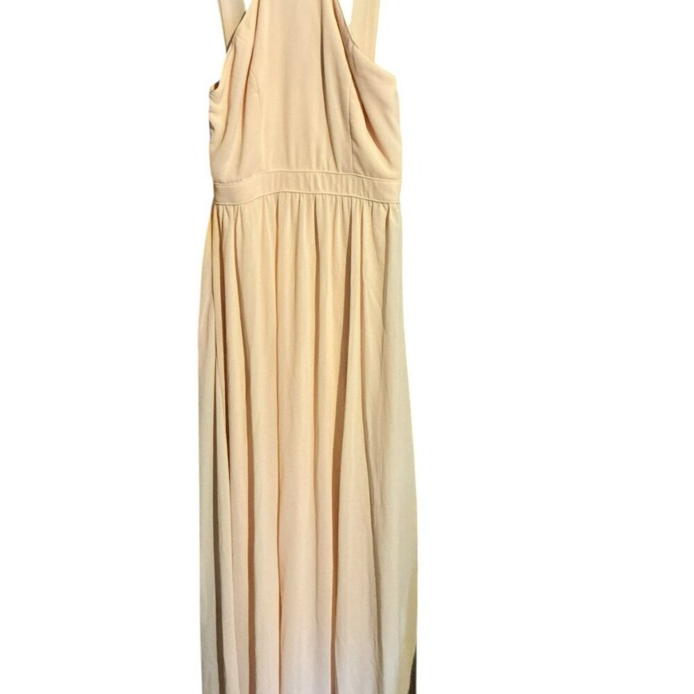 Lulus Dress Womens XS Air Of Romance Maxi Light Pink / Taupe Halter Evening Gown - Picture 2 of 4